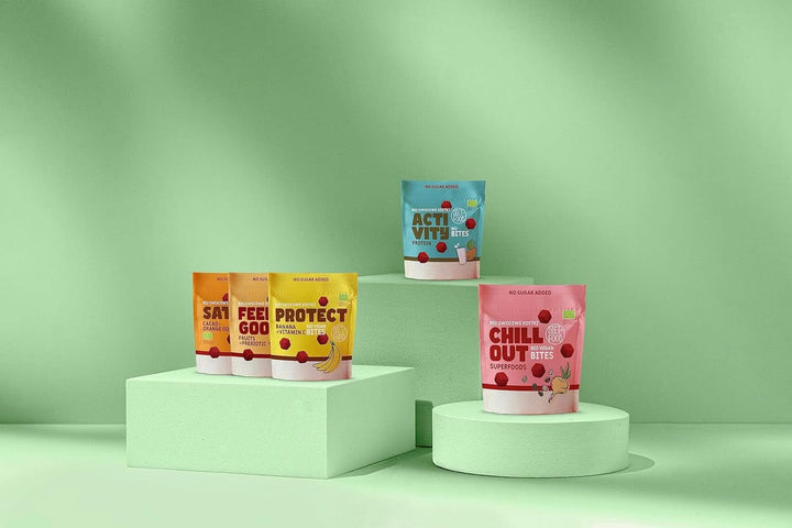 Cuburi de fructe organice, 100% fructe, 120 grame Produse deshidratate Naty Shop
