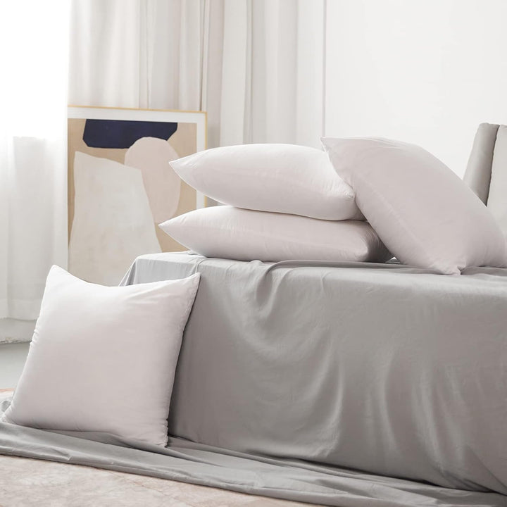 Novilla Pillow 65X65 Set de 2, 2800G (1400Gx2) Pernă reglabilă în înălțime Pernă pătrată de dormit Pernă albă de pat cu zip față de pernă lavabilă Perne standard Naty Shop Seria 14 65X65Cm (4 bucăți)