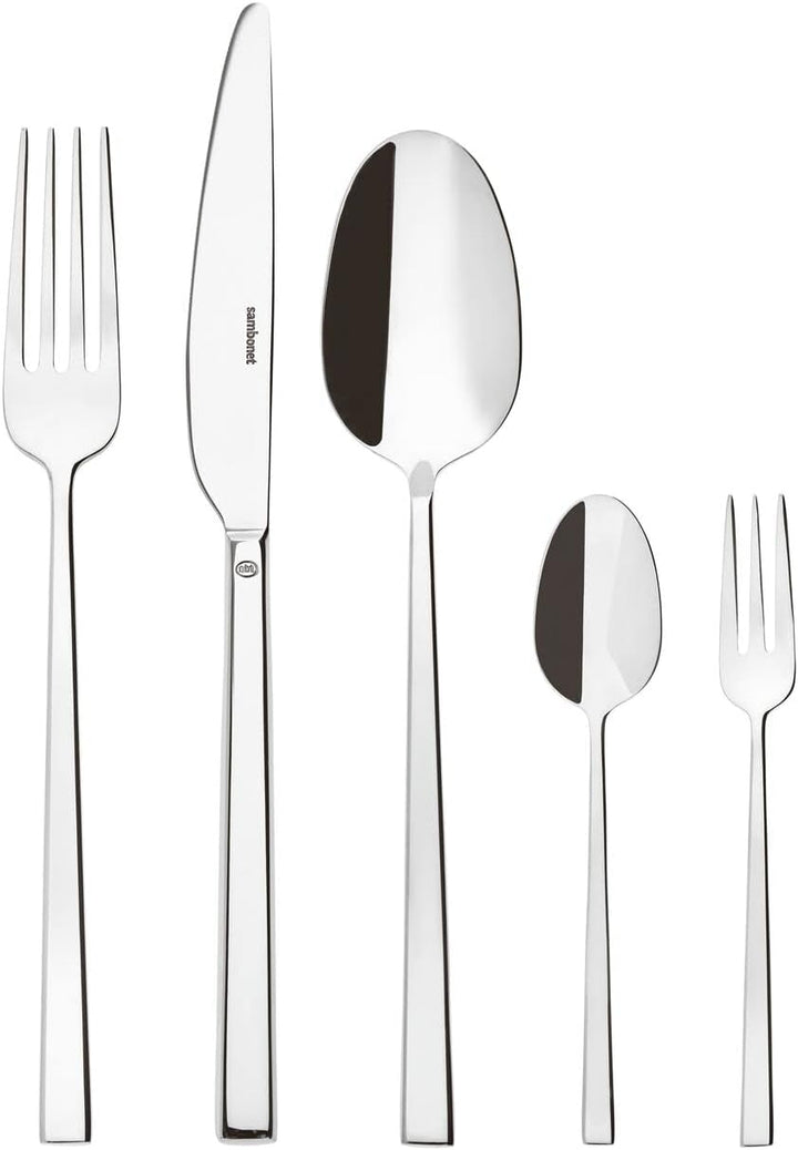 Sambonet 52562-N2 Rock oțel inoxidabil - Set de tacâmuri monobloc din oțel inoxidabil 18/10 Bucatarie Naty Shop 30 piese