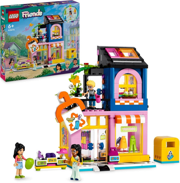 Magazin de modă LEGO Friends Vintage, set de construcție pentru copii cu magazin de jucării, figurine și pisică, model pentru jocul de rol pentru dezvoltarea socio-emoțională, cadou pentru fete și băieți de 6 ani 42614 Seturi de constructie Besuche den LEGO-Store Singur