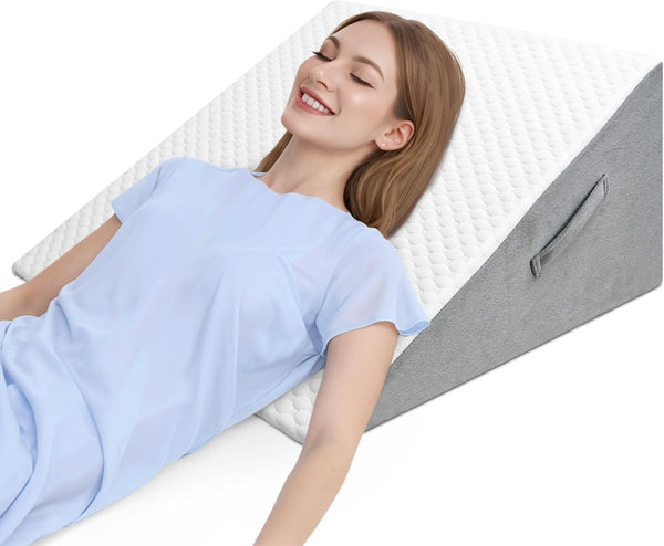 Pernă versatilă pentru pat și canapea pernă de lectură din spumă de înaltă densitate pernă ergonomică pentru pat pentru apnee de somn reflux, pernă perfectă pentru susținerea spatelui atunci când jucați, citiți sau vă uitați la TV Perne lombare Naty Shop Alb