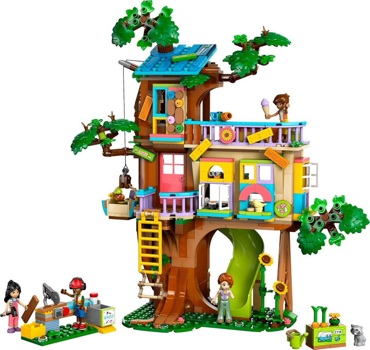 Casa din copac LEGO Friends, set de construit și jucat pentru jocuri de rol, casă de jucărie pentru fete de la 8 ani, set cu 4 minifigurine de personaje și 2 figurine de animale, idee de cadou pentru copii 42652 Seturi de constructie Besuche den LEGO-Store