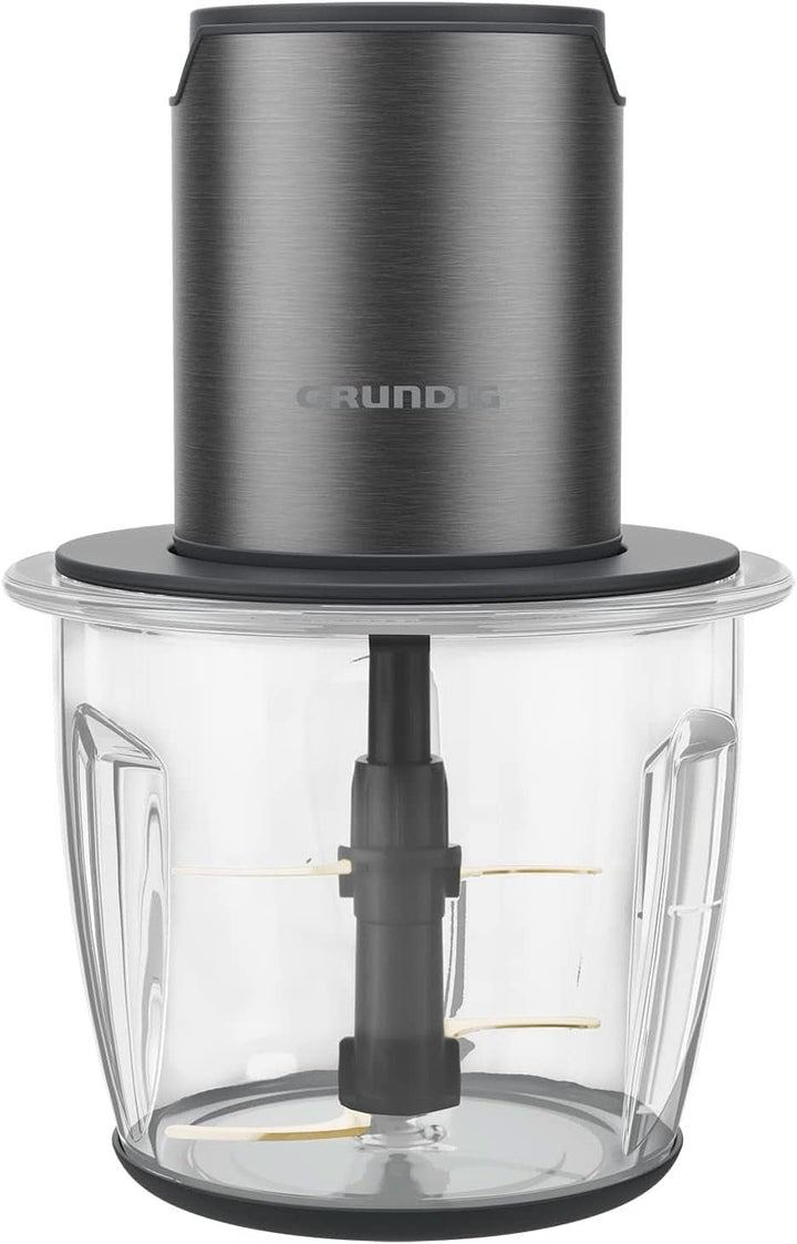 Grundig Delisia Novus CH 7140 Professioneller Multi-Zerkleinerer, 500 Watt, 4 Edelstahlmesser Mit Zirkonium-Beschichtung, 1L Glasbehälter, 2 Stufen, Anti-Rutsch-Unterlage, Dark Inox/Schwarz Bucatarie Naty Shop