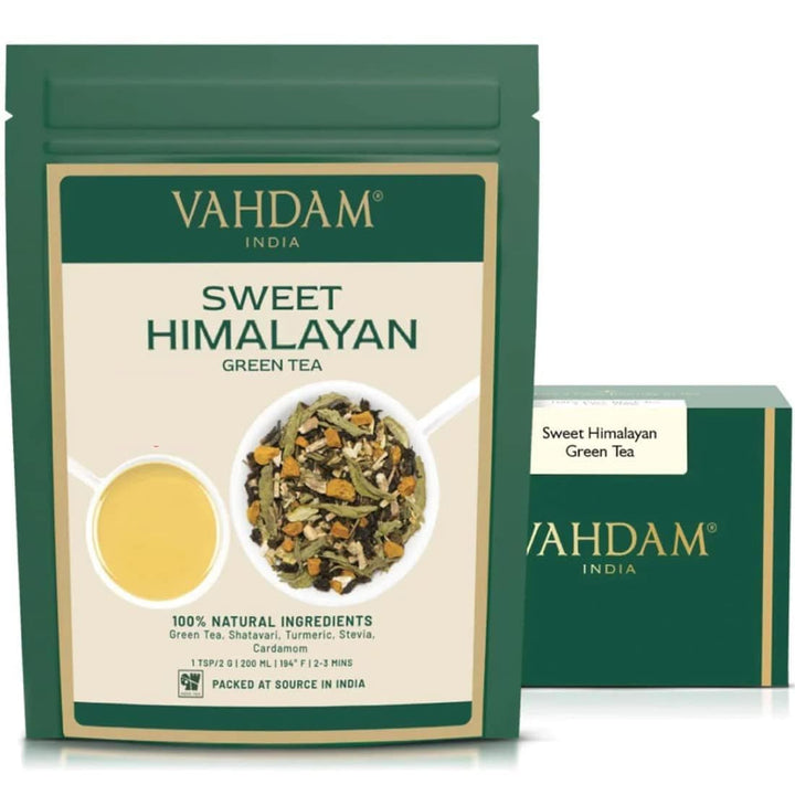 VAHDAM, ceai verde cu mușețel, mentă și citrice (100 g) Ceai natural 100% | Ceai verde, flori de mușețel, mentă, coji de portocală, ceai de mușețel | Direct de la sursa din India
