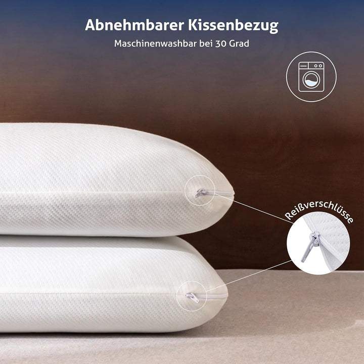 MLILY Pillow Essence 75X35 Cm Memory Foam Pillow, pernă ergonomică moale pentru susținerea gâtului cu spumă vâscoelastică albastră, ventilație respirabilă, capac lavabil, 35X75 Cm Perne standard Naty Shop