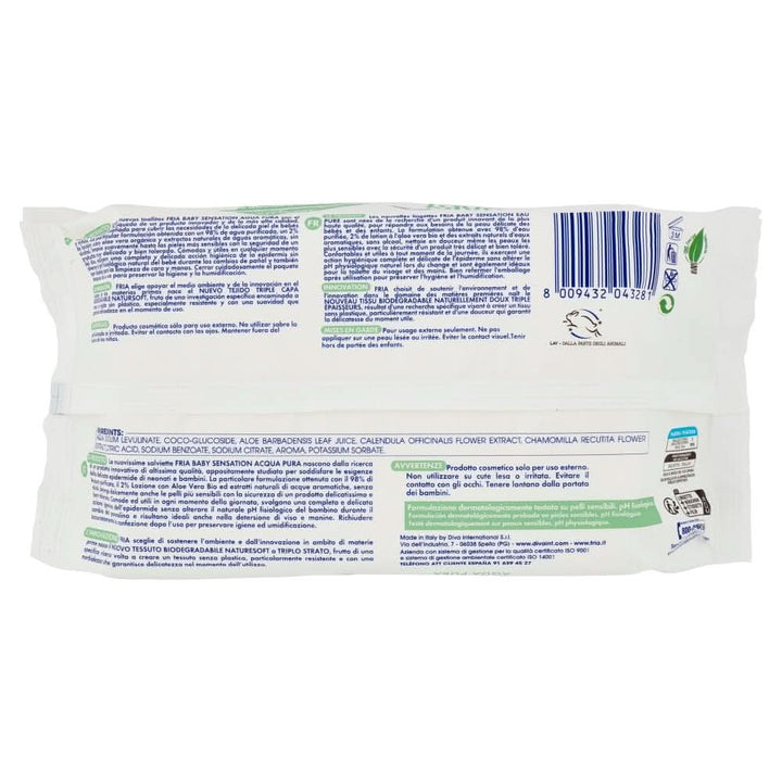 Servetele pentru schimbarea scutecelor Baby Sensation cu apa pura, formula cu apa purificata 98% cu efect de curatare a pielii, testate dermatologic, pachet economic Servetele Umede Bebelusi Naty Shop
