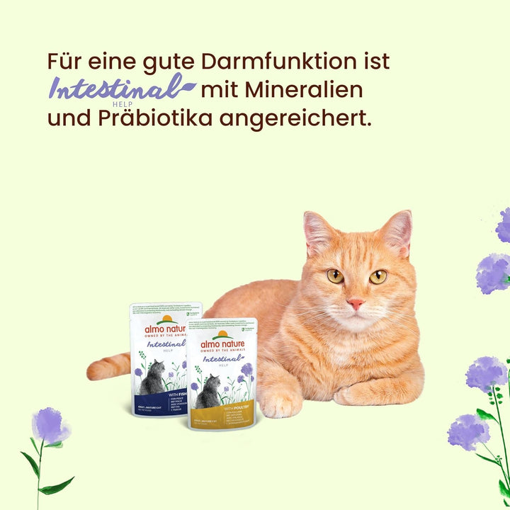 Almo Nature Holistic Intestinal Help - Hrană umedă pentru pisici adulte - Cu carne de pasăre - 70G, pachet de 30