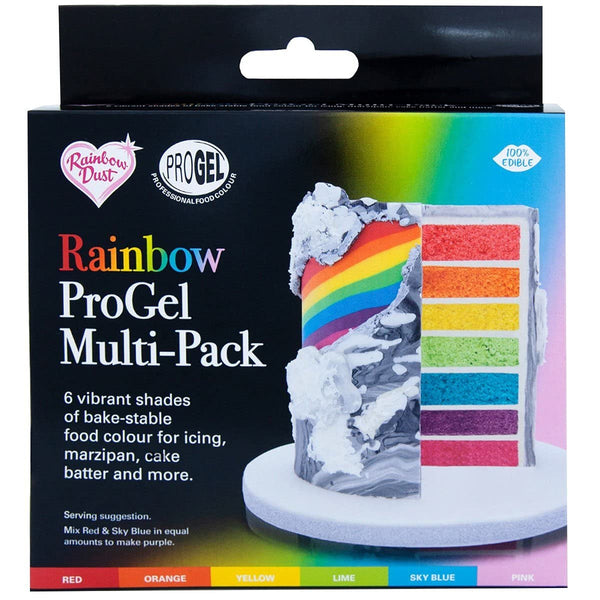 Progel Multi Pack RAINBOW 6 x 25 ml Coloranti Alimentari Naty Shop Default Title
