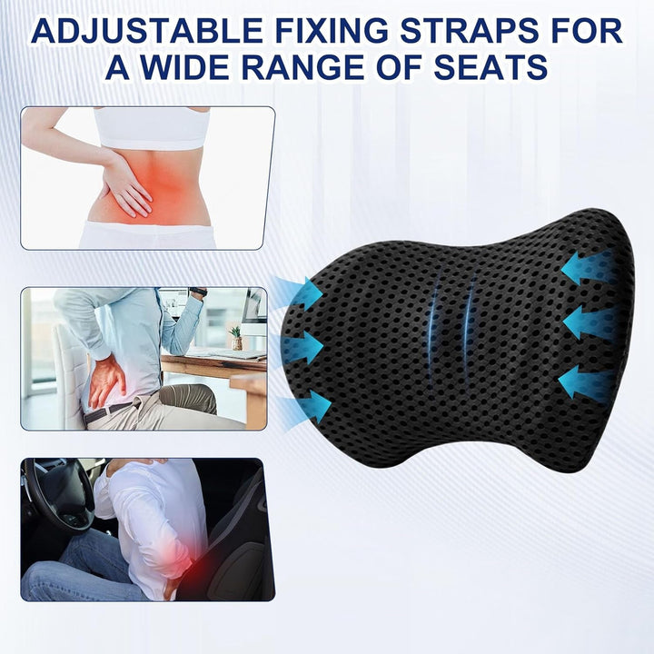 Raxfekro pernă lombară pernă spate, pernă lombară ergonomică din spumă cu memorie, pernă spate pentru susținerea spatelui, pernă suport lombar pentru scaune auto și scaune de birou (negru) Perne lombare Naty Shop