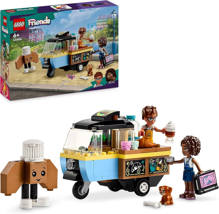 LEGO Friends Rolling Café, jucărie mică de copt pentru copii, cadou pentru fete și băieți de la 6 ani, jucărie educativă cu personajele Aliya, Jules și câinele Aira 42606 Seturi de constructie Besuche den LEGO-Store Singur
