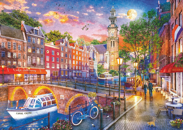 Ravensburger Puzzle 12000884 Sunset Amsterdam - puzzle jigsaw de 1000 de piese pentru adulți cu vârsta de peste 14 ani Puzzle Naty Shop Design nou