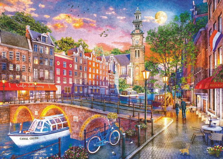 Ravensburger Puzzle 12000884 Sunset Amsterdam - puzzle jigsaw de 1000 de piese pentru adulți cu vârsta de peste 14 ani Puzzle Naty Shop Design nou