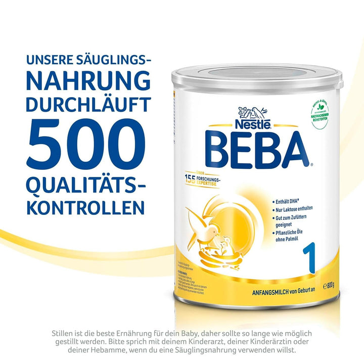 BEBA 1 lapte initial de la nastere, doar lactoza, fara ulei de palmier, pachet 3 (3 x 800 g) Mama si Copilul Naty Shop