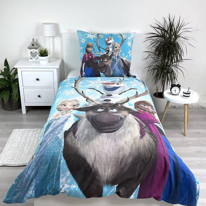 Disney Frozen Snowflakes, lenjerie de pat pentru copii, 100% bumbac Lenjerie de pat - copii Naty Shop