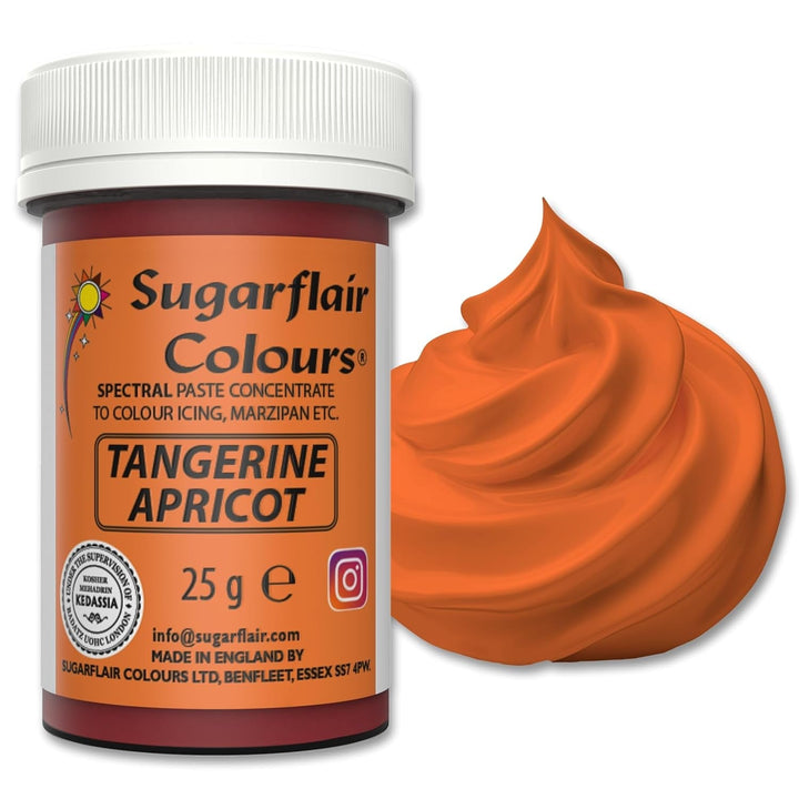 Sugarflair Spectral Eucalyptus Lebensmittelfarbe Paste, Hochkonzentrierte Lebensmittelfarbe Für Buttercreme, Zuckerpaste, Royal Icing, Kuchenmischungen Und Mehr! Lebensmittelfarbstoff - 25G Coloranti Alimentari Naty Shop Mandarine / Aprikose