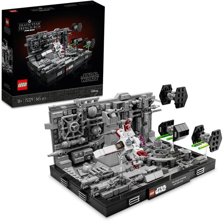 LEGO 75329 Star Wars Death Star Trench Run Diorama Set, kit model pentru adulți cu X-Wing-ul lui Luke Skywalker, merchandise pentru fani din A New Hope, decorare cameră, cadou Seturi de constructie Besuche den LEGO-Store Singur