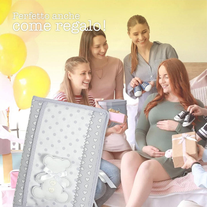 Geanta scutece si servetele, organizator scutece si servetele, 100% Made in Italy, culoare gri Servetele Umede Bebelusi Naty Shop