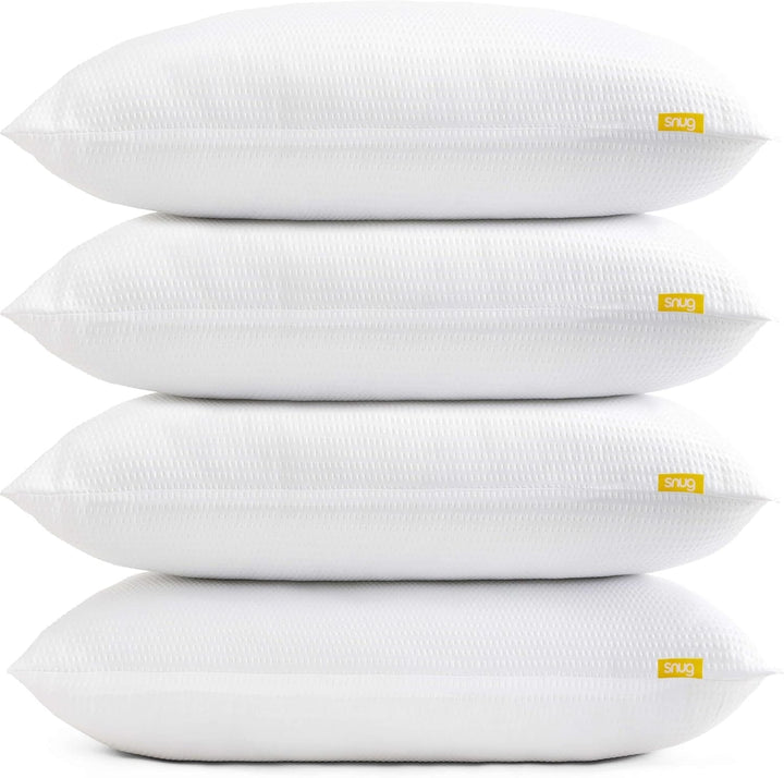Pernă Snug Blissful Bedtime, calitate hotelieră de lux, suport mediu pentru cei care dorm în față, pe spate și lateral, ecologică, hipoalergenică și lavabilă la mașină, 2 bucăți Perne standard Naty Shop Alb 4 bucăți