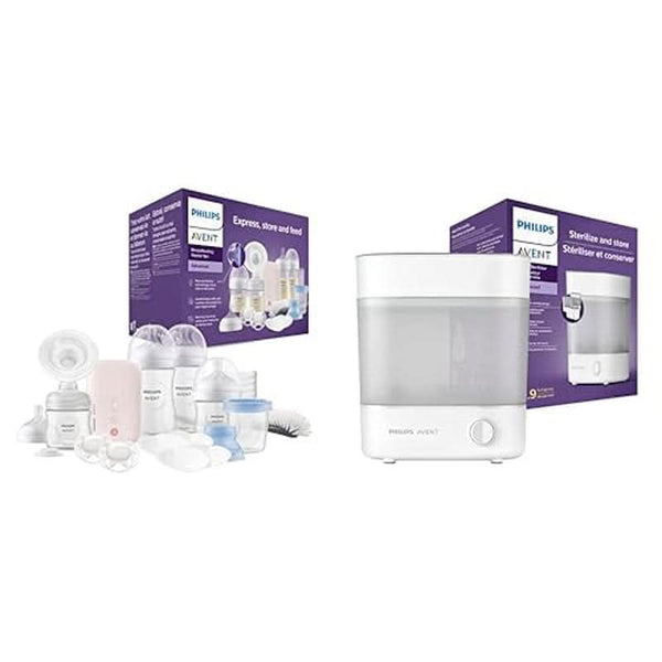 Pompa de sân electrică Philips Avent, set cadou Accesorii Hrana si Alaptare Bebe Naty Shop Pachet cu sterilizator Avent Pompă de sân