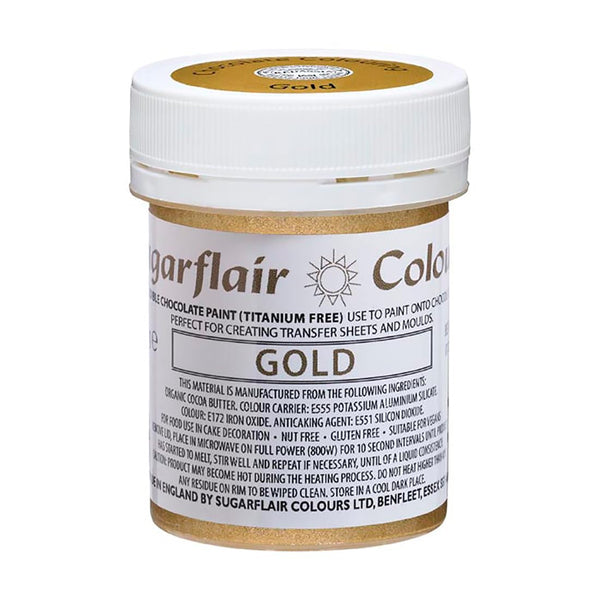 Sugarflair, Colorant alimentar pentru ciocolată aurie, unt de cacao organic, 35 grame Coloranti Alimentari Naty Shop Default Title