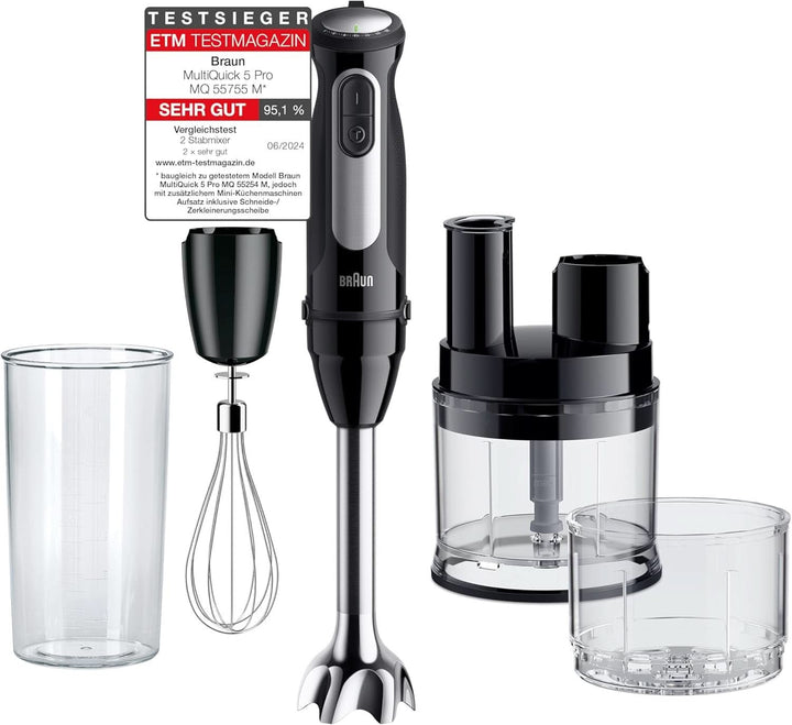 Braun Stabmixer MQ 5200WH - Multiquick 5 Vario Pürierstab Mit Edelstahl Mixfuß, 1000 Watt, Inkl. 600 Ml Mix- & Messbecher, Weiß/Grau Bucatarie Naty Shop Version 2024 – Mini Küchenmaschine