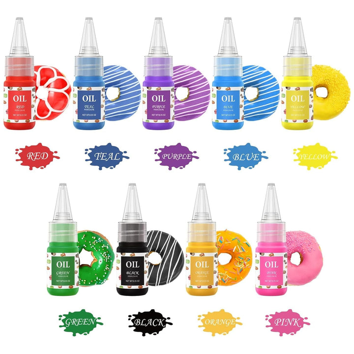 Colorant alimentar liposolubil, set 10 x 10 ml Coloranti Alimentari Naty Shop