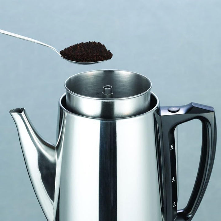 30-30204 Percolator de design Eco 4 -10 căni, oțel inoxidabil lăcuit, negru Espressoare C3