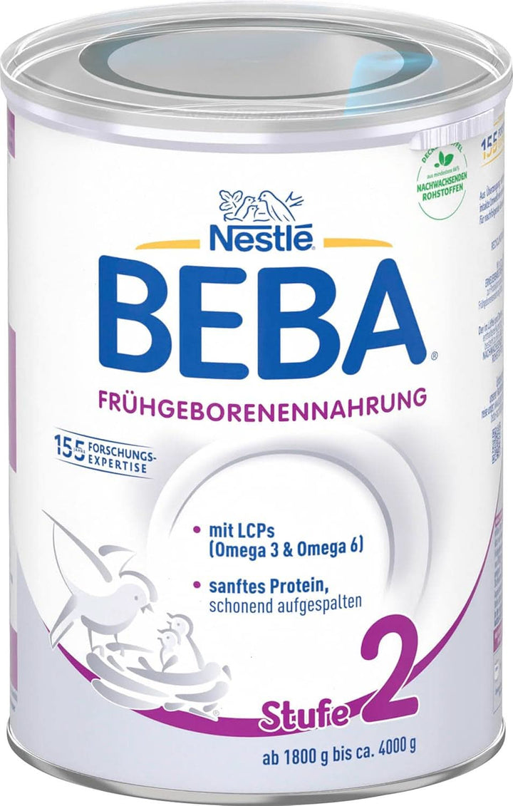 Hrana pentru bebelusi prematuri BEBA Nivel 2, Hrana speciala pentru bebelusi prematuri si nou-nascuti cu greutate mica, gata de baut, pachet de 32 (32 x 90 ml) Naty Shop