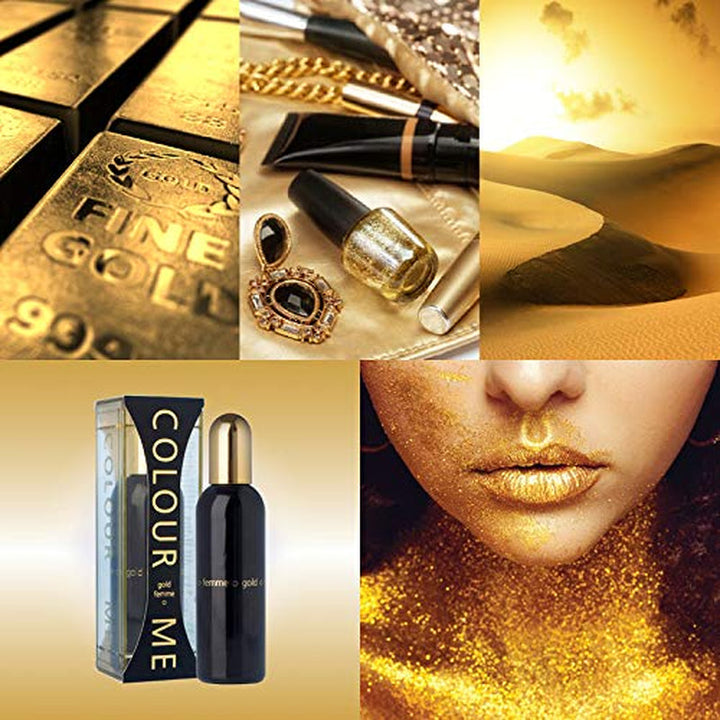 Parfum pentru femei COLOR ME Gold. 100 ml Apă de parfum. Parfum de lux - Parfum pentru femei, Parfumuri de lungă durată pentru femei de la Milton-Lloyd