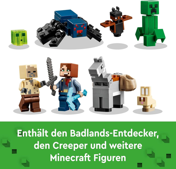 LEGO Minecraft Mina din Badlands, jucărie minieră pentru joc video, set pentru băieți și fete cu vârsta de peste 8 ani, cărămizi distractive de construcție, set de aventură, cadou de ziua de naștere 21263 Seturi de constructie Besuche den LEGO-Store