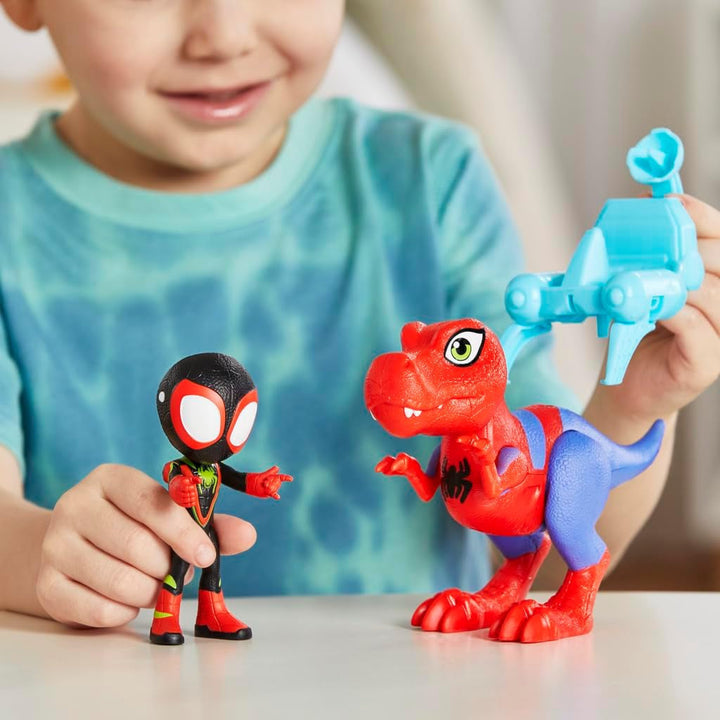 Marvel Spidey And His Super Friends Dino-Webs Spidey-Rex & Miles "Spin" Morales Spider-Man Action Figure Set Action figures Naty Shop