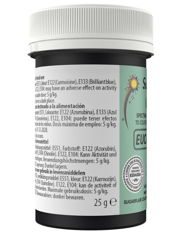 Sugarflair Spectral Eucalyptus Lebensmittelfarbe Paste, Hochkonzentrierte Lebensmittelfarbe Für Buttercreme, Zuckerpaste, Royal Icing, Kuchenmischungen Und Mehr! Lebensmittelfarbstoff - 25G Coloranti Alimentari Naty Shop