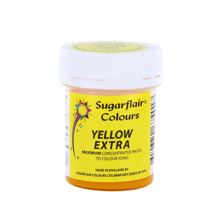 Sugarflair Lebensmittelfarbe Max Konzentriert Yellow Extra, Lebensmittel Farbstoff Hoch Konzentriert Für Marzipan Und Fondant, Max Concentrate Paste Colour - 42G Coloranti Alimentari Naty Shop