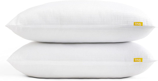 Pernă Snug Blissful Bedtime, calitate hotelieră de lux, suport mediu pentru cei care dorm în față, pe spate și lateral, ecologică, hipoalergenică și lavabilă la mașină, 2 bucăți Perne standard Naty Shop Alb Pachet de 2