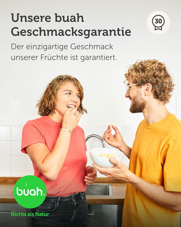 BUAH® Căpșuni liofilizate | Cipsuri cu căpșuni ca gustare sau pentru smoothie-uri | Înlocuitor ideal pentru bomboane | Vegan și fără zahăr adăugat | 96g Produse deshidratate Naty Shop