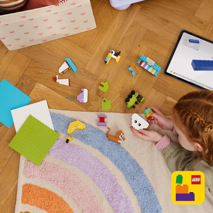 Set creativ LEGO Classic pentru construcție și joacă - set cu cărămizi colorate - construiește o casă, un câine, o mașină amuzantă, o claviatură de pian și un curcubeu - set de artizanat pentru băieți și fete de la 5 ani Seturi de constructie Besuche den LEGO-Store