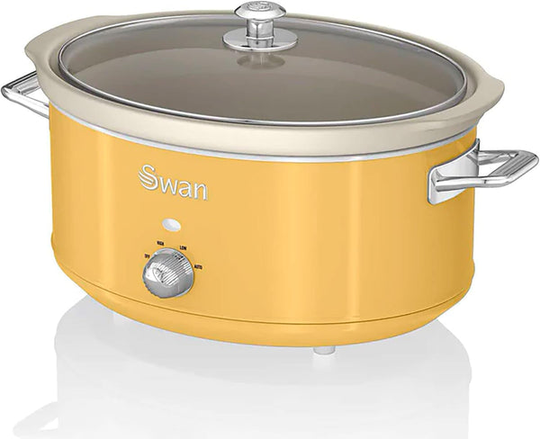 Swan Retro SF17031YELNEW Slow Cooker 6.5 litri, 320W Slow Cooker Naty Shop Galben