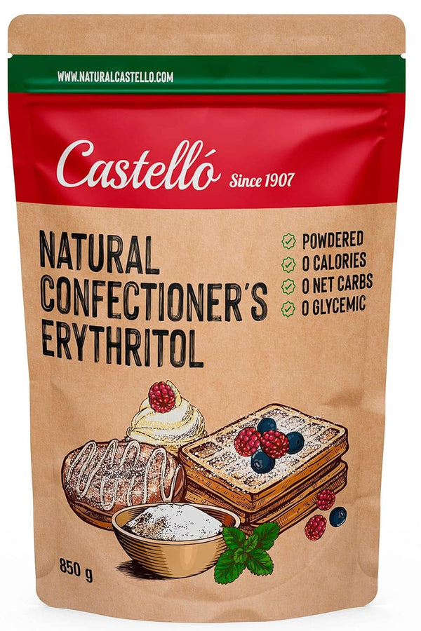 Eritritol natural - Zahăr de glazură | 10G = 7G zahăr, 850 grame Indulcitori Naty Shop