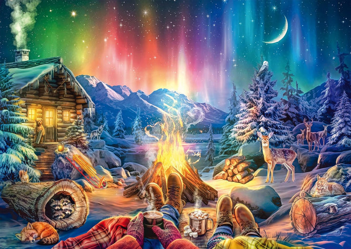 Schmidt Spiele 59787 Foc de tabără romantic sub un cer înstelat, puzzle jigsaw 1000 piese Puzzle Naty Shop