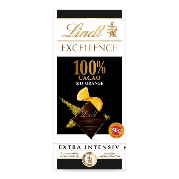 Lindt EXCELLENCE 100 % cacao și portocale, baton de 50 grame Naty Shop Cacao 100% si Portocala