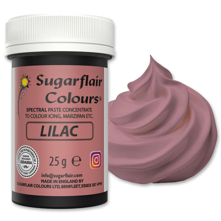 Sugarflair Spectral Eucalyptus Lebensmittelfarbe Paste, Hochkonzentrierte Lebensmittelfarbe Für Buttercreme, Zuckerpaste, Royal Icing, Kuchenmischungen Und Mehr! Lebensmittelfarbstoff - 25G Coloranti Alimentari Naty Shop Lilac