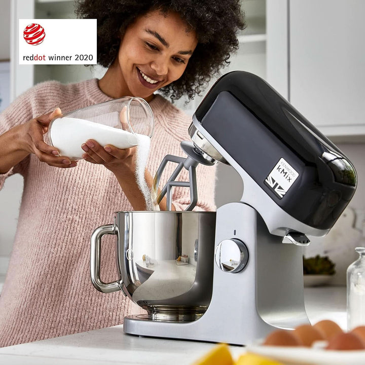 Kenwood Kmix KMX750BK Küchenmaschine, 5 L Edelstahl Schüssel, Safe-Use-Sicherheitssystem, Metallgehäuse, 1000 Watt, Inkl. 3-Teiligem Patisserie-Set Und Spritzschutz, Schwarz, 240X385X355 Naty Shop
