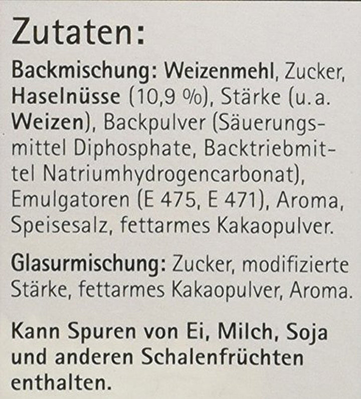RUF Nusskuchen, Backmischung Mit Schneller Und Einfacher Zubereitung, Nussig Und Locker Mit Glasur, Als Grundlage Für Rüblikuchen, Vegan, 1 X 520G Naty Shop