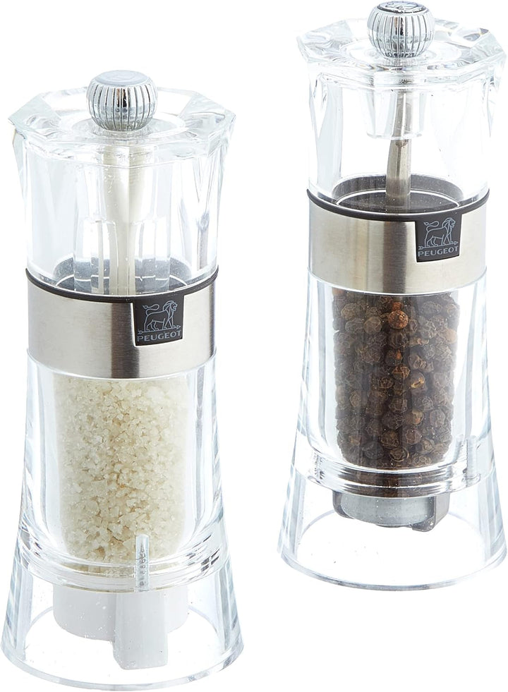 OSLO Duo acrilic/oțel inoxidabil 14 cm Rasnite si Feliatoare Naty Shop Set râșniță pentru sare și piper