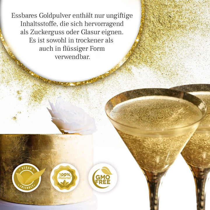 Pulbere Aurie comestibila pentru decorat, 10 grame, fara E171 Coloranti Alimentari Naty Shop