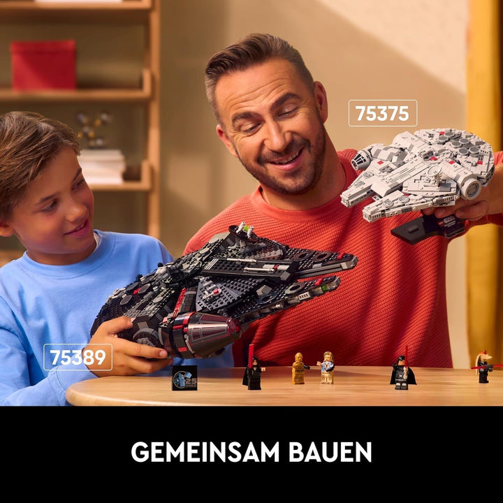 LEGO Star Wars Millennium Falcon, set aniversar 25 de ani pentru adulți, navă construibilă, piesă de colecție din "O nouă speranță", kit model navă spațială, cadouri pentru bărbați, femei 75375 Seturi de constructie Besuche den LEGO-Store