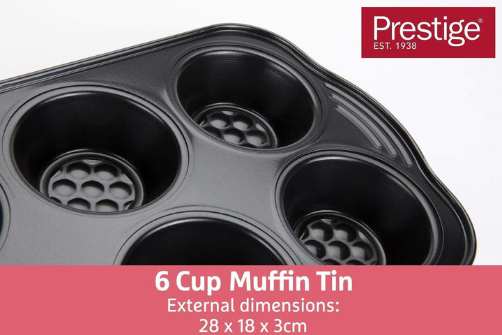 Prestige 48227 Aerolift Muffin Zinn, Carbon Steel, Schwarz Matrite si tavi pentru copt Naty Shop