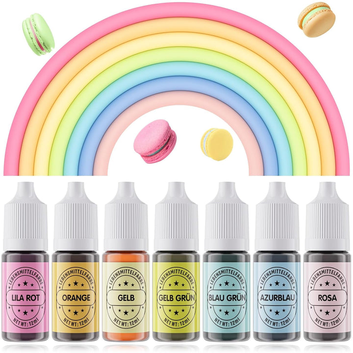 Set coloranti alimentari lichizi, fara zahar Coloranti Alimentari Naty Shop 3-7 culori Culoare macaron