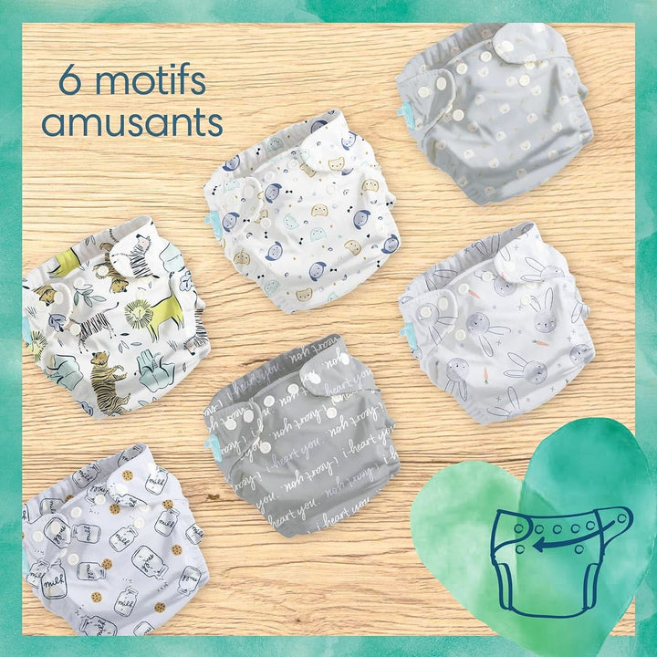 Pampers - Harmony Hybrid Starter Pack, 3 scutece lavabile + 25 șervețele de unică folosință - 1 pachet Mama si Copilul Naty Shop