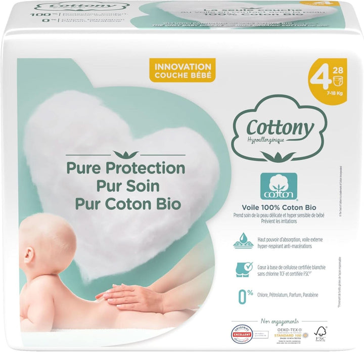 Scutece de bumbac cu bumbac organic, 28 de scutece, marimea 4 (7-18 kg) Mama si Copilul Naty Shop